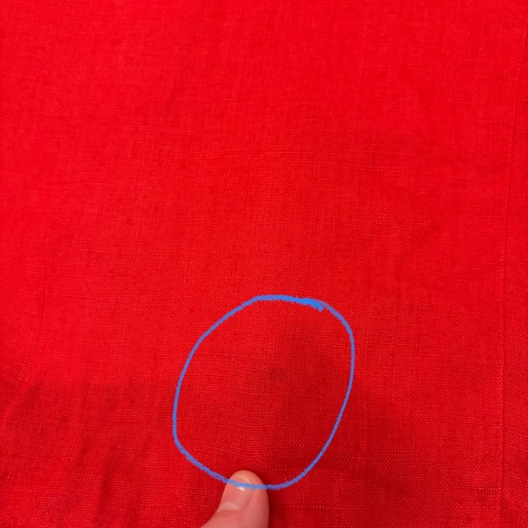 Vintage Chico's Design 100% Turkish Linen Red Button-Up Blouse Size 3 (XL) FLAW - Picture 14 of 16